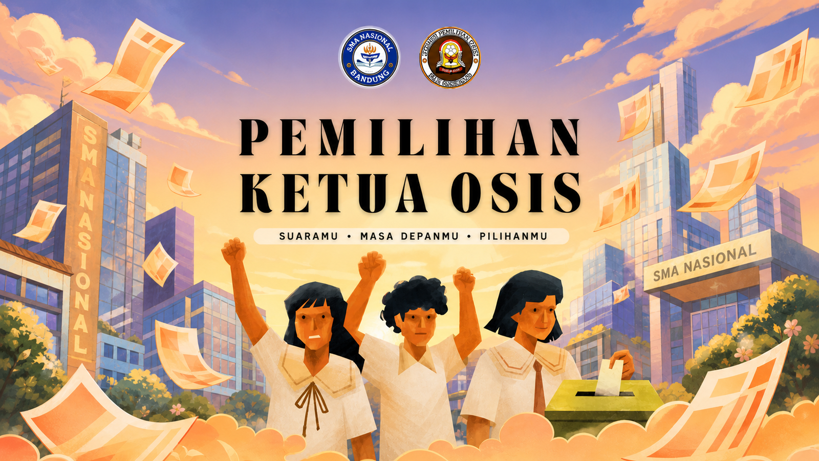 Pemilihan Ketua OSIS SMA Nasional Bandung Berlangsung Meriah dan Demokratis.