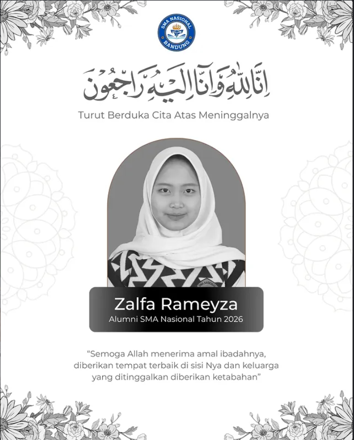 Keluarga Besar SMA Nasional Bandung Berduka atas Berpulangnya Alumni Tahun 2026